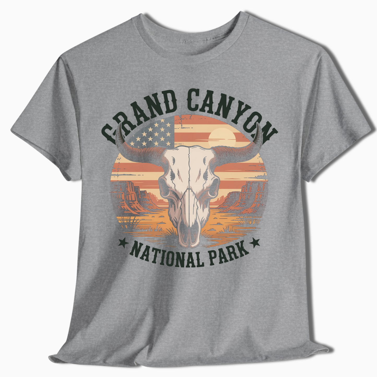 Grand Canyon Skull Patriotic National Park T-Shirt - t401a25