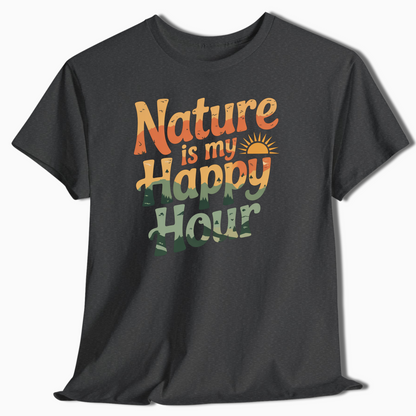 Camping T-Shirt Nature Is My Happy Hour - t165a25