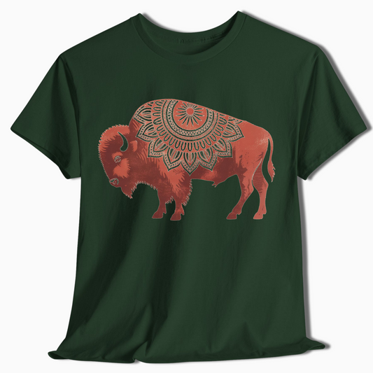 Boho Mandala Buffalo Western Nature Shirt - t423a25