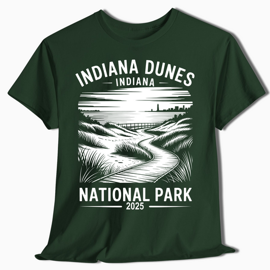 Indiana Dunes National Park T-Shirt - Custom 2025 Skyline Gift - t355a25