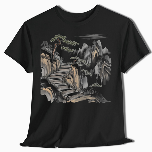 Peaceful Stone Stair Mountain Shirt - Zen Hiking Gift Tee - t460a25