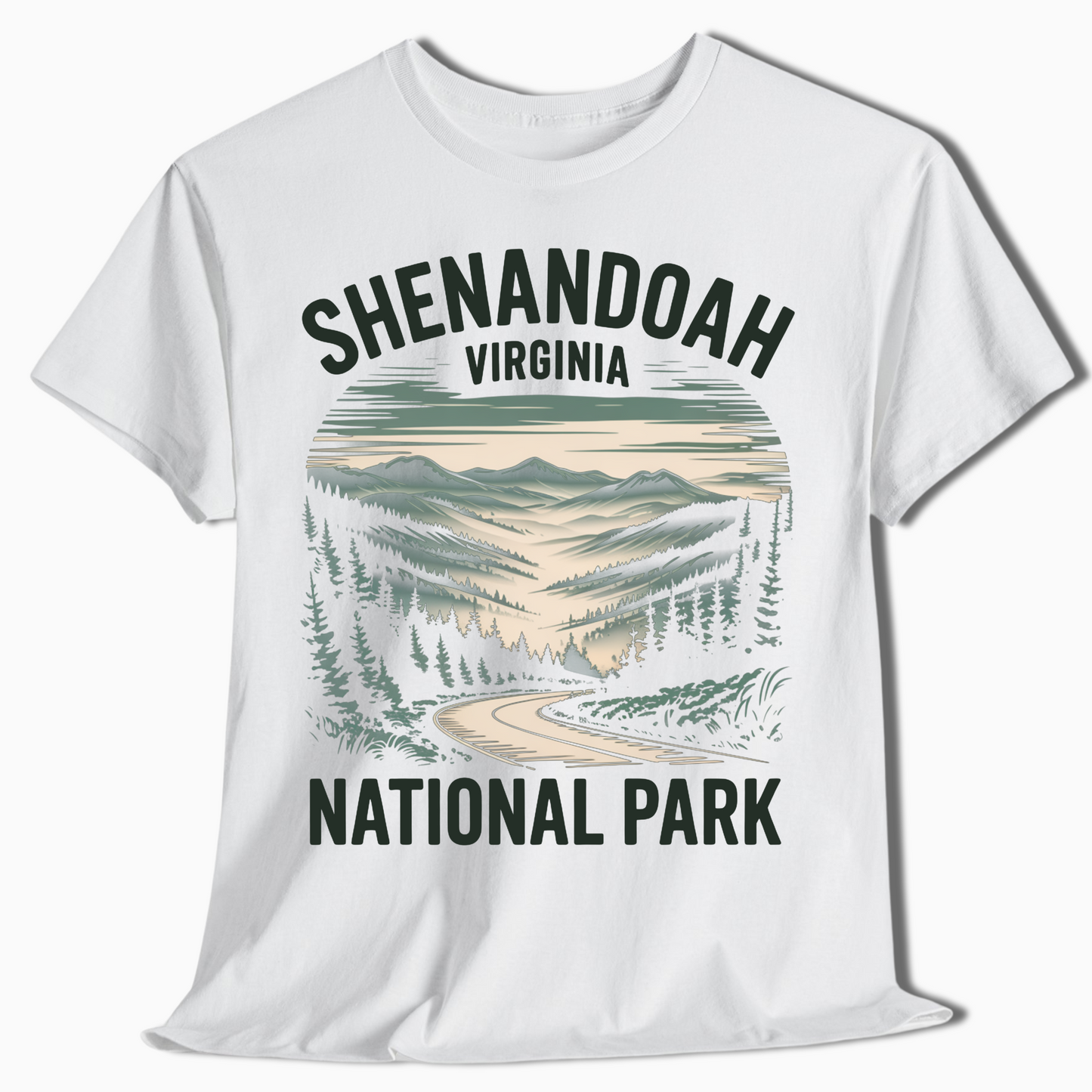 Shenandoah National Park T-Shirt - Color Scenic Road Gift - t348a25