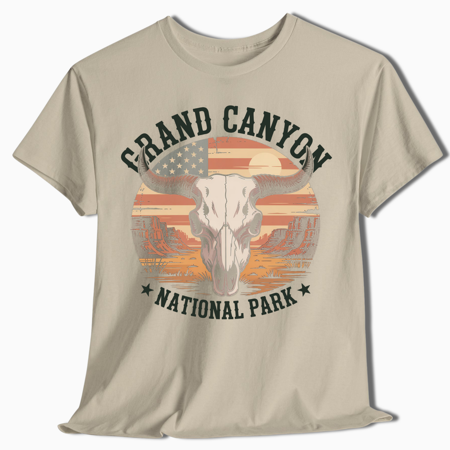 Grand Canyon Skull Patriotic National Park T-Shirt - t401a25