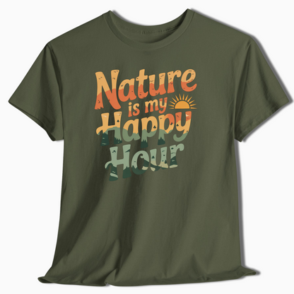 Camping T-Shirt Nature Is My Happy Hour - t165a25