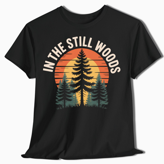 In the Still Woods Sunset Forest Shirt - Peaceful Outdoor Tee - t461a25