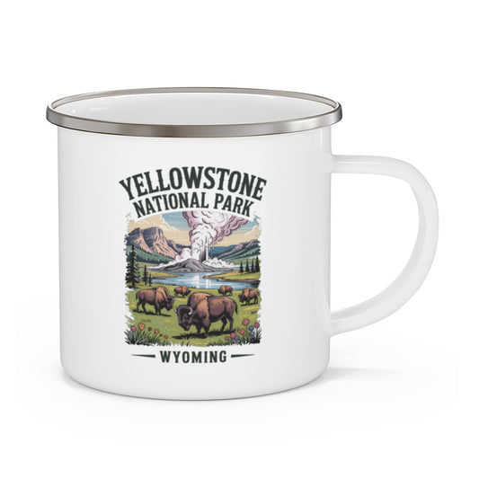 Yellowstone National Park Enamel Mug - Wyoming Souvenir - t282a25