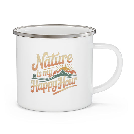 Nature is My Happy Hour Mug - Camping & Hiking Gift - t167a25