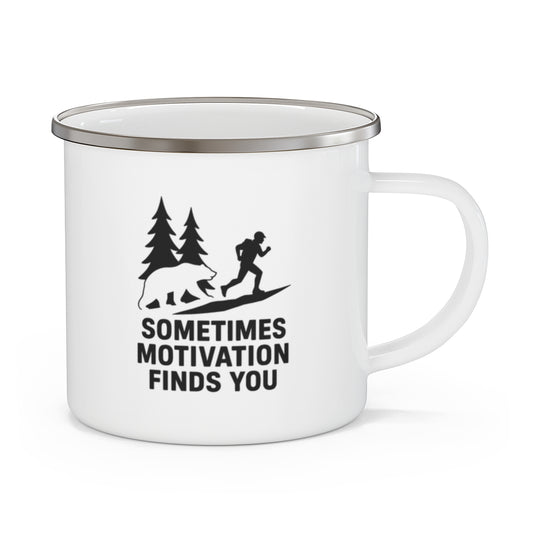Sometimes Motivation Finds You Funny Bear Camping Mug - t267a25