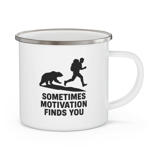 Sometimes Motivation Finds You Funny Bear Chase Camping Mug - t268a25