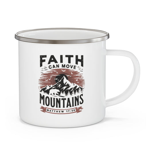 Faith Can Move Mountains Bible Verse Camping Mug - t9a25