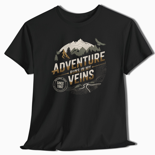 Custom Adventure T-Shirt - Mountain Graphic - t102a25