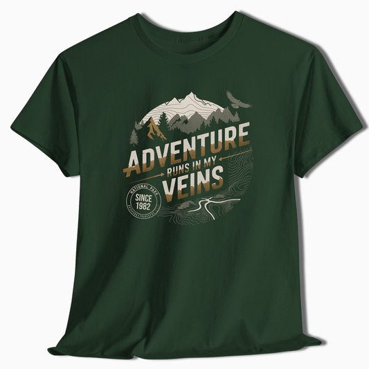 Custom Adventure T-Shirt - Mountain Graphic - t102a25