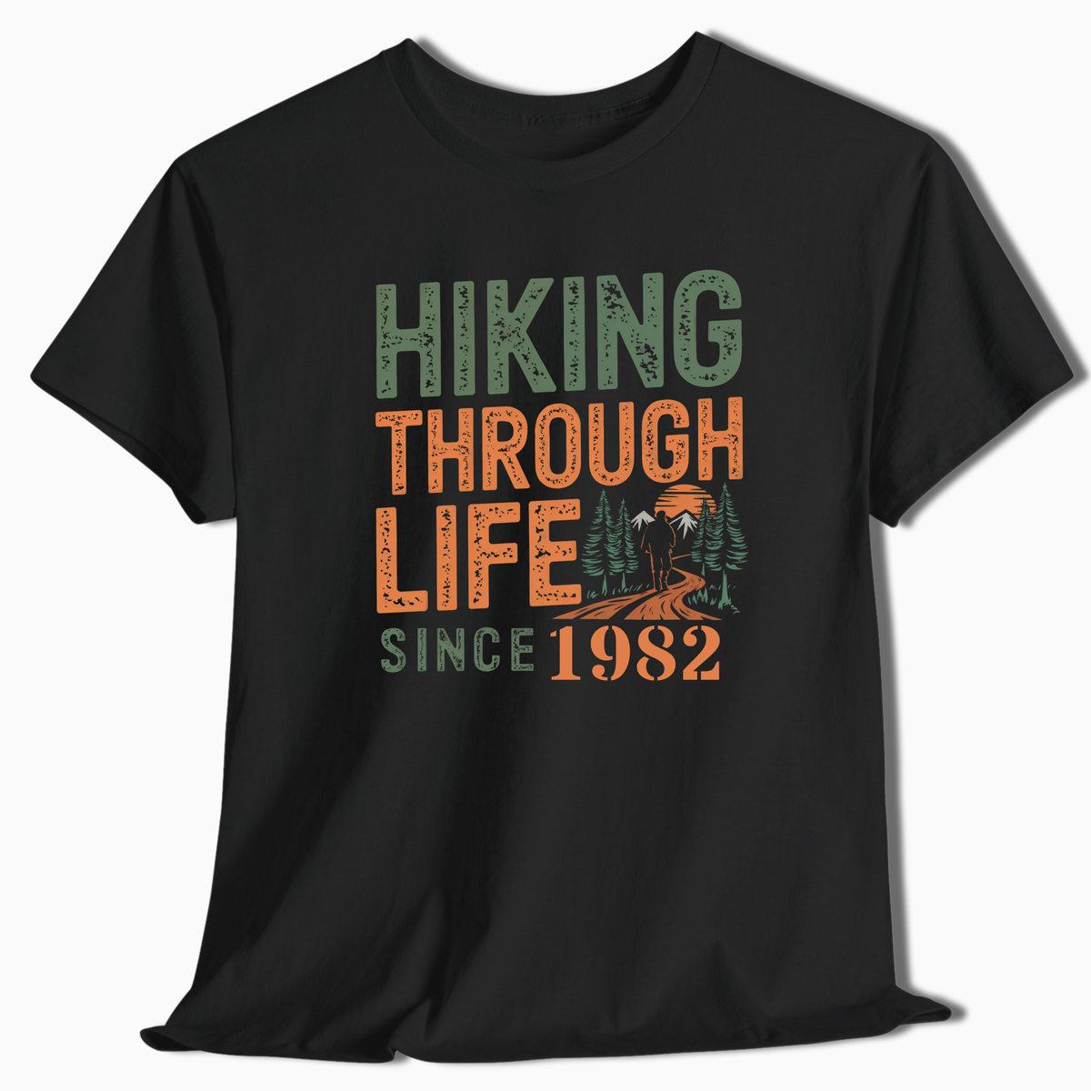 Personalized Hiking Through Life Since T-Shirt - Custom Outdoor Tee - t107a25