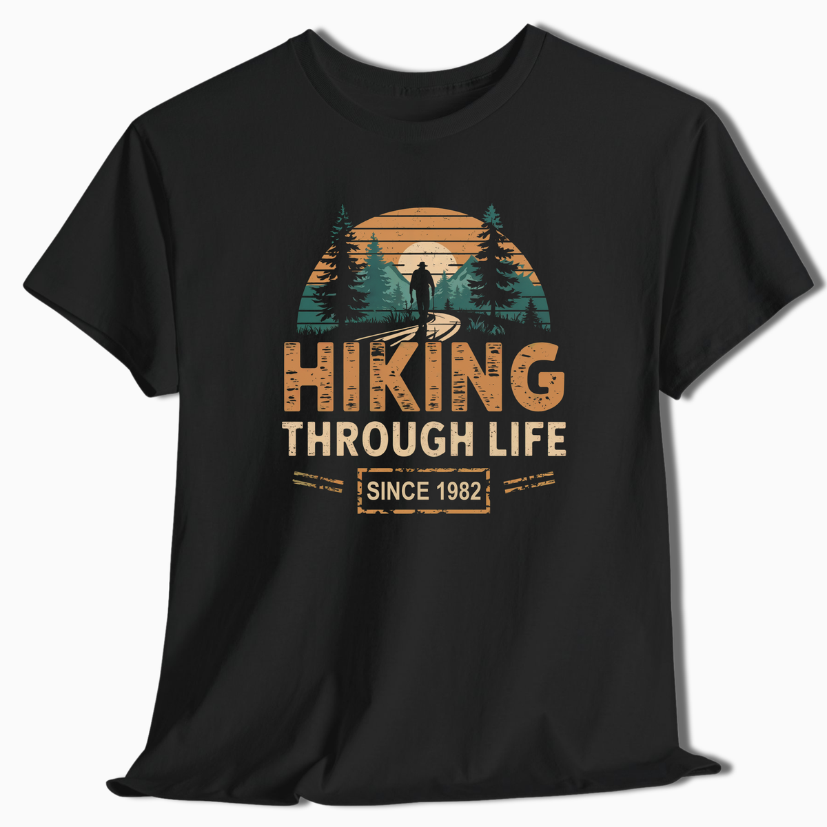 Custom Hiking Through Life T-Shirt - Personalized Outdoor Tee - t108a25