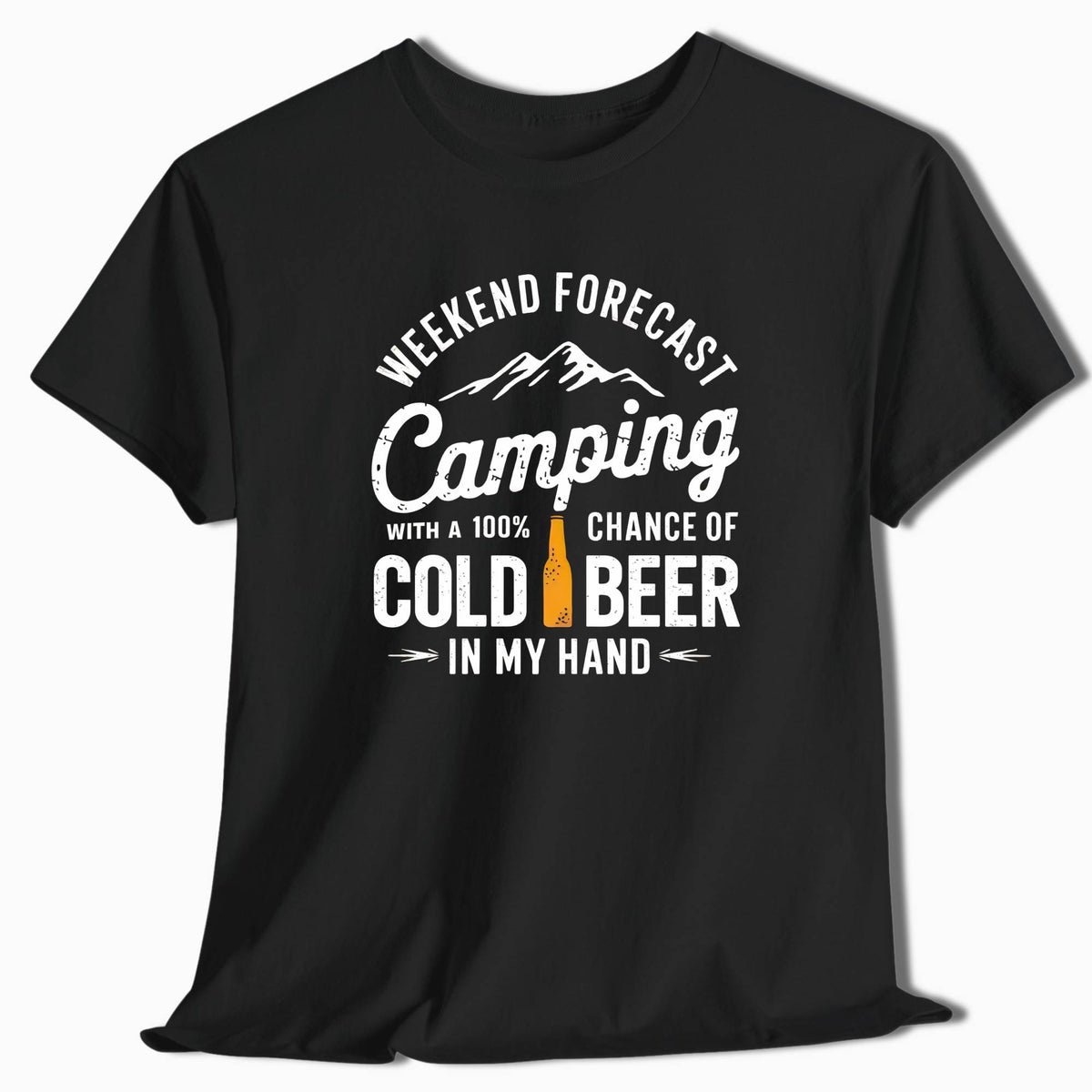 Camping T-Shirt Weekend Forecast Cold Beer - t124a25
