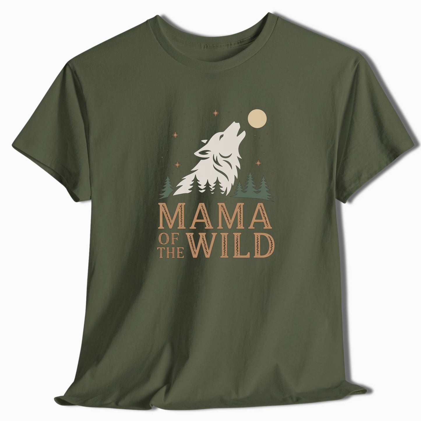 Camping T-Shirt Wild Mama Howling Wolf - t148a25