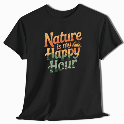 Camping T-Shirt Nature Is My Happy Hour - t165a25