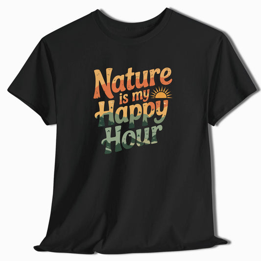 Camping T-Shirt Nature Is My Happy Hour - t165a25