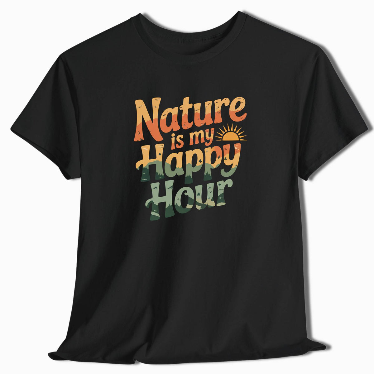 Camping T-Shirt Nature Is My Happy Hour - t165a25