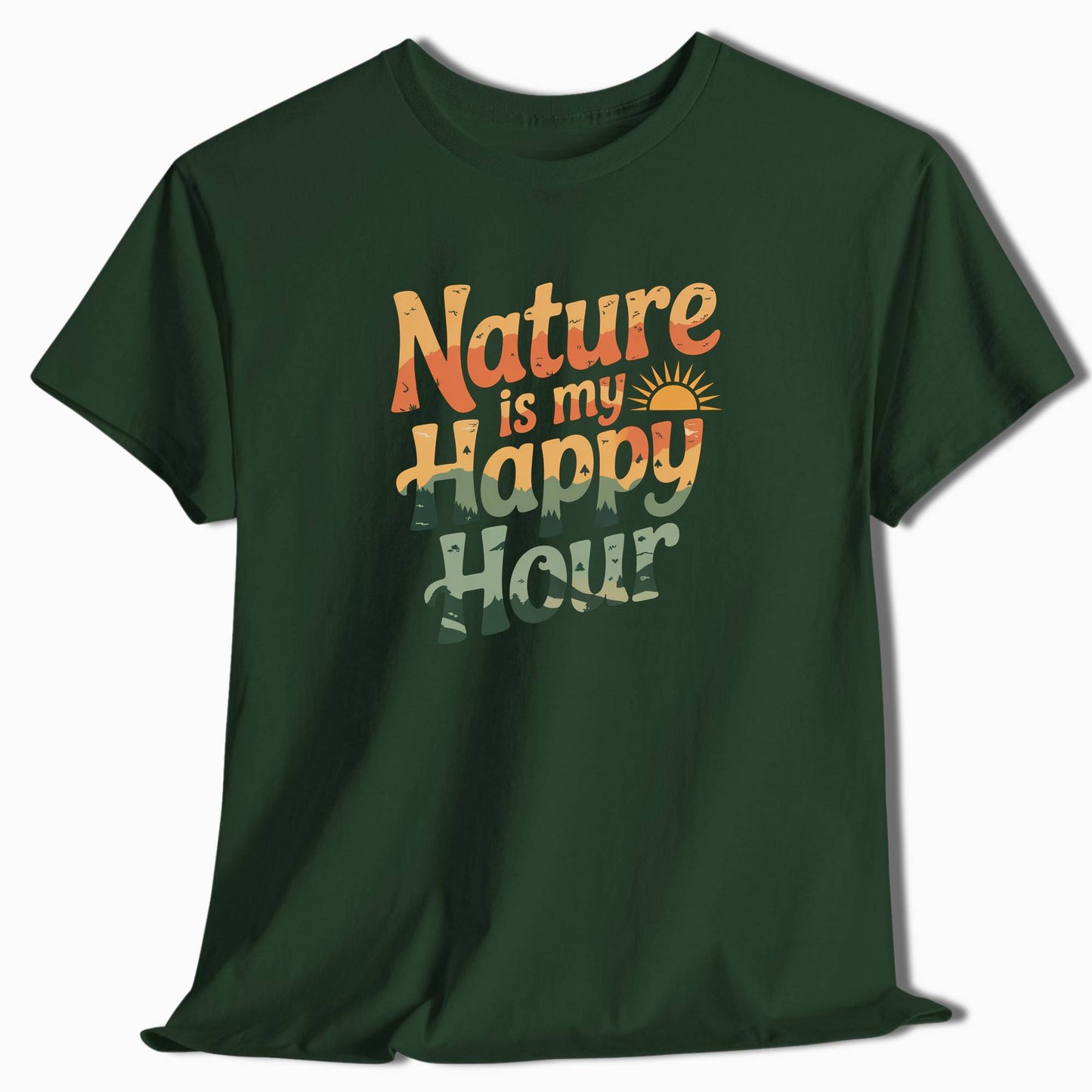 Camping T-Shirt Nature Is My Happy Hour - t165a25