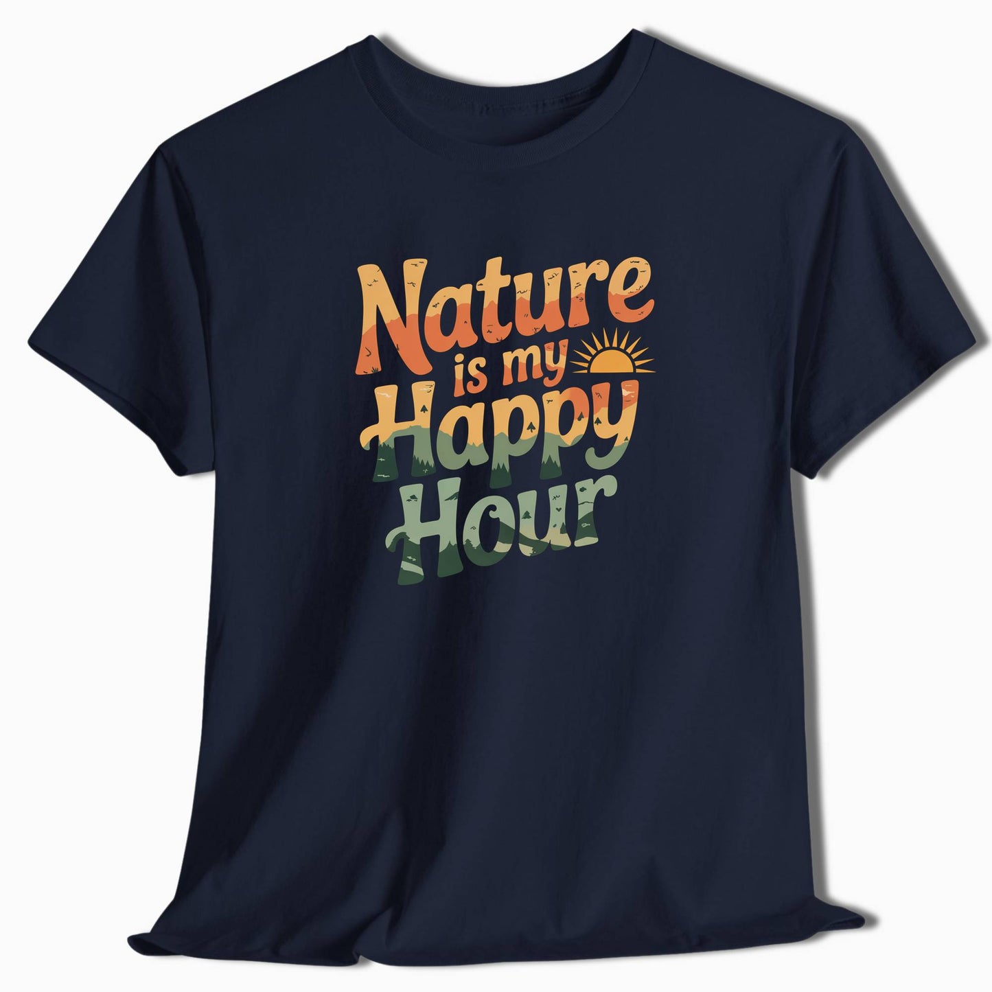 Camping T-Shirt Nature Is My Happy Hour - t165a25