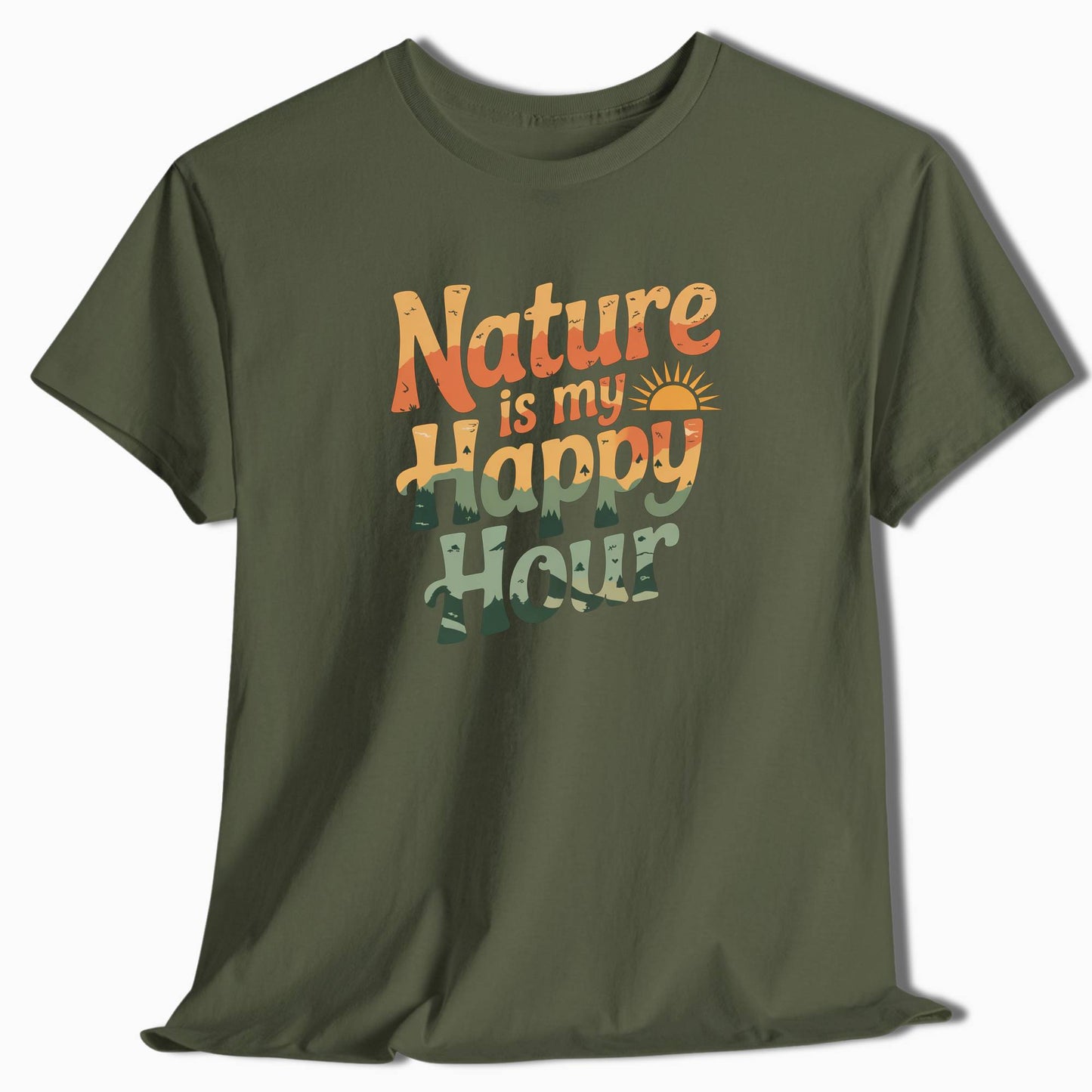 Camping T-Shirt Nature Is My Happy Hour - t165a25