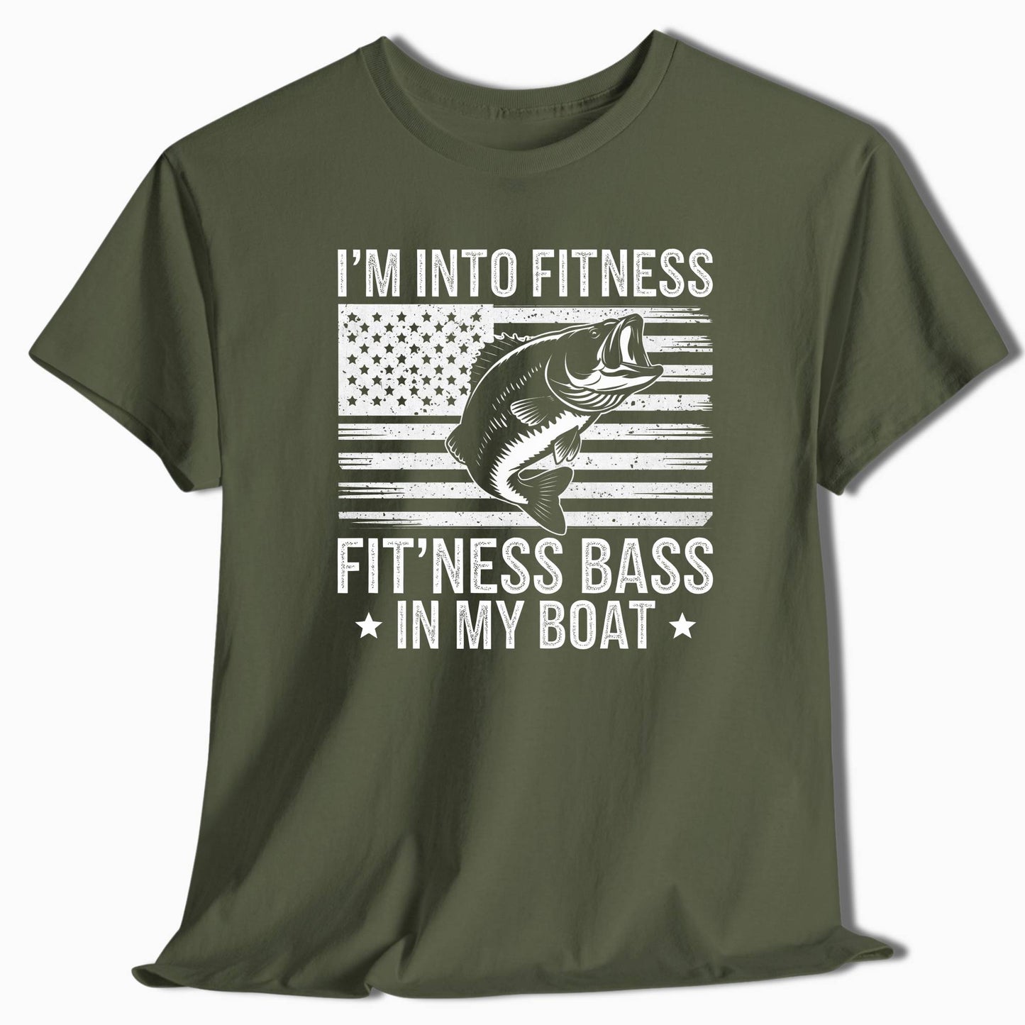 Funny Fishing Shirt - I'm Into Fitness Fit'Ness Bass In My Boat - t16a25
