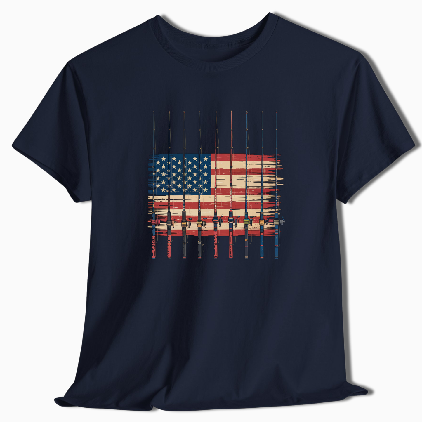 Distressed American Flag Fishing T-Shirt - t210a25