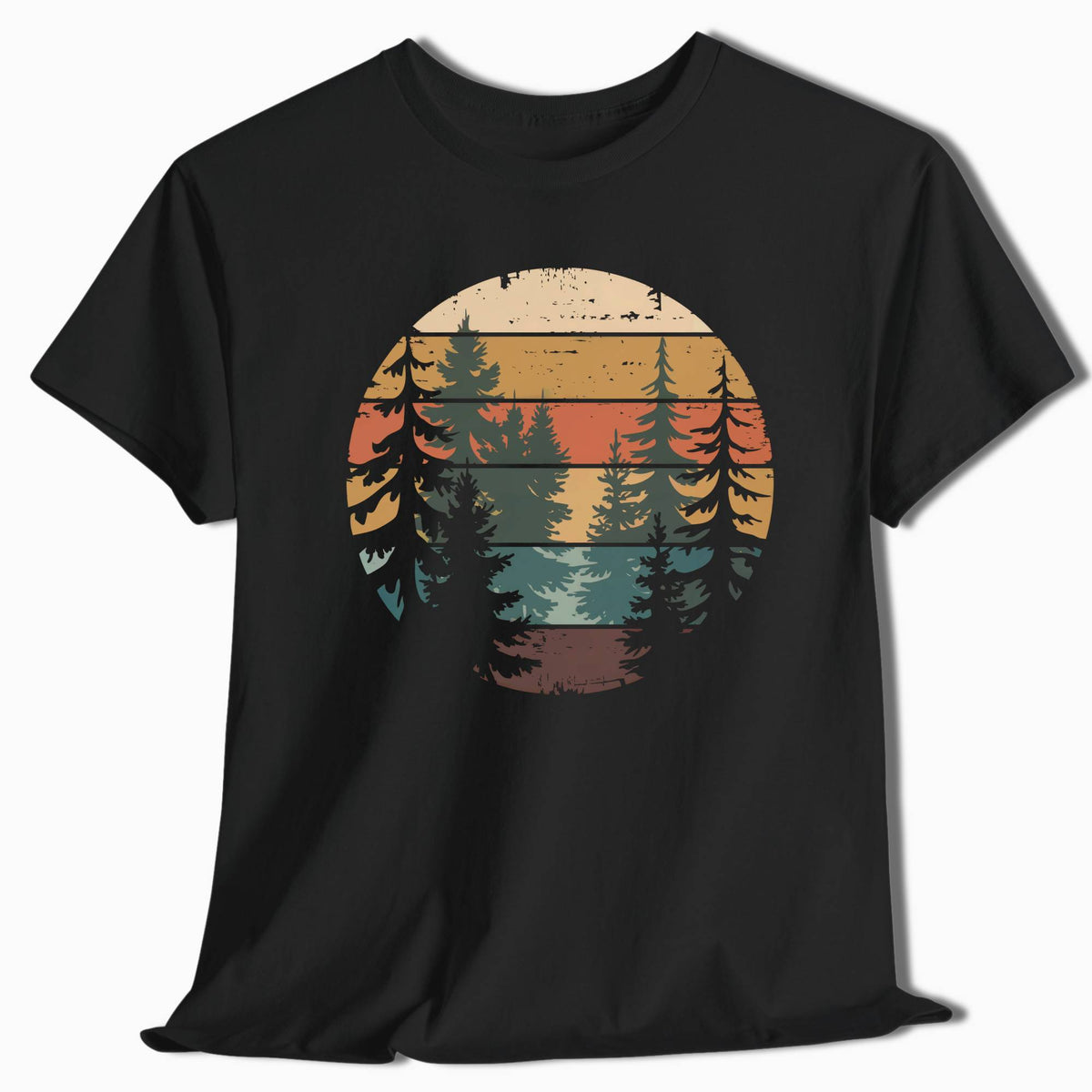 Retro Forest Sunset T-Shirt - t70a25