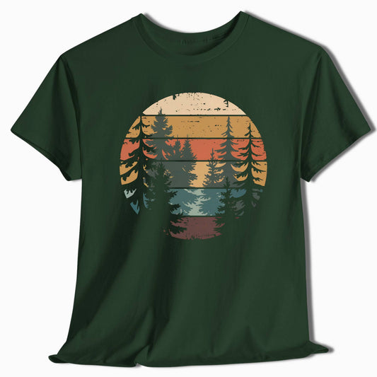 Retro Forest Sunset T-Shirt - t70a25