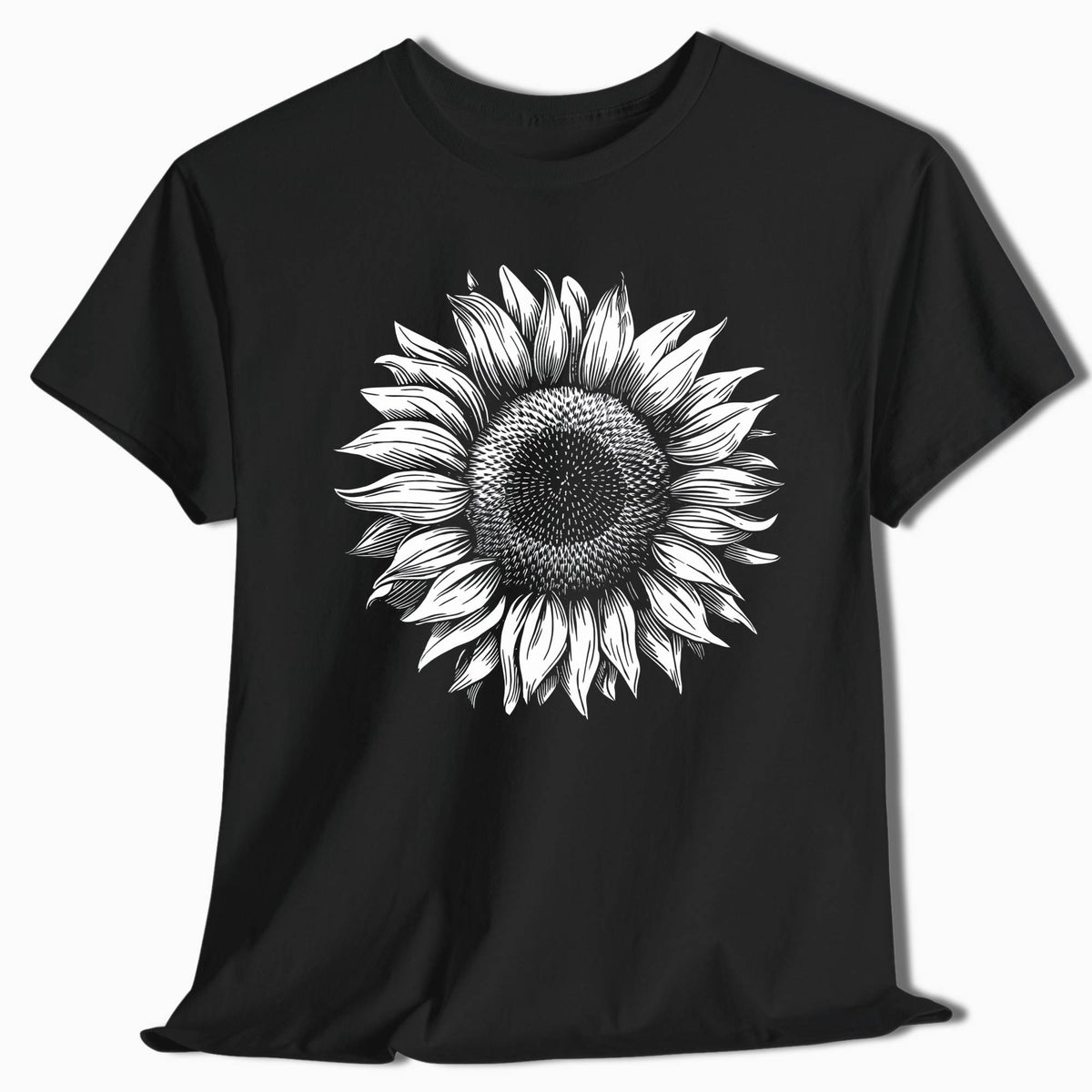 Black and White Sunflower T-Shirt - t80a25
