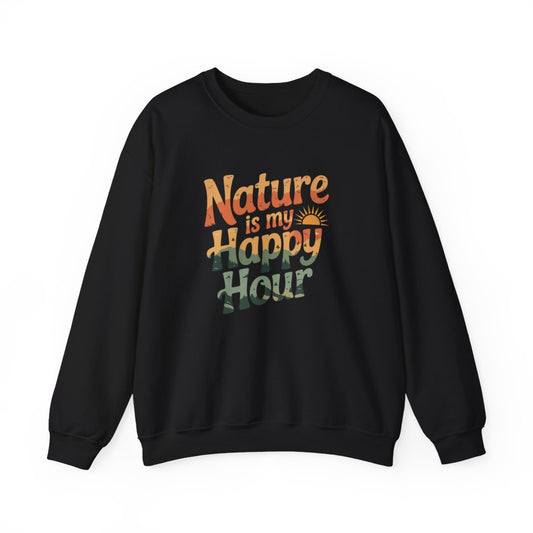 Nature Is My Happy Hour Camping Sweatshirt - t165a25