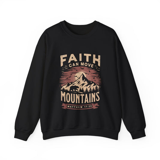 Faith Can Move Mountains Christian Sweater for Hikers - t9a25