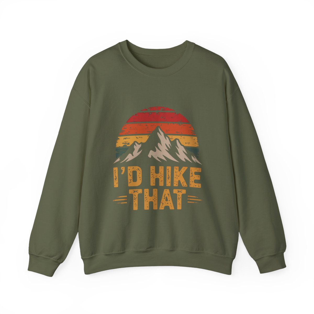 I'd Hike That Retro Mountain Hiking Sweatshirt - t27a25